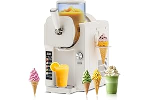 VELIETA Ice Cream Maker, Slushie Machine for Home, Slushy Machine 70 oz Margarita Machine with 6 Preset Programs for Ice Cream, Smoothie, Milkshake, Cocktail, Frappés, 9-Level Adjustable Thickness, White