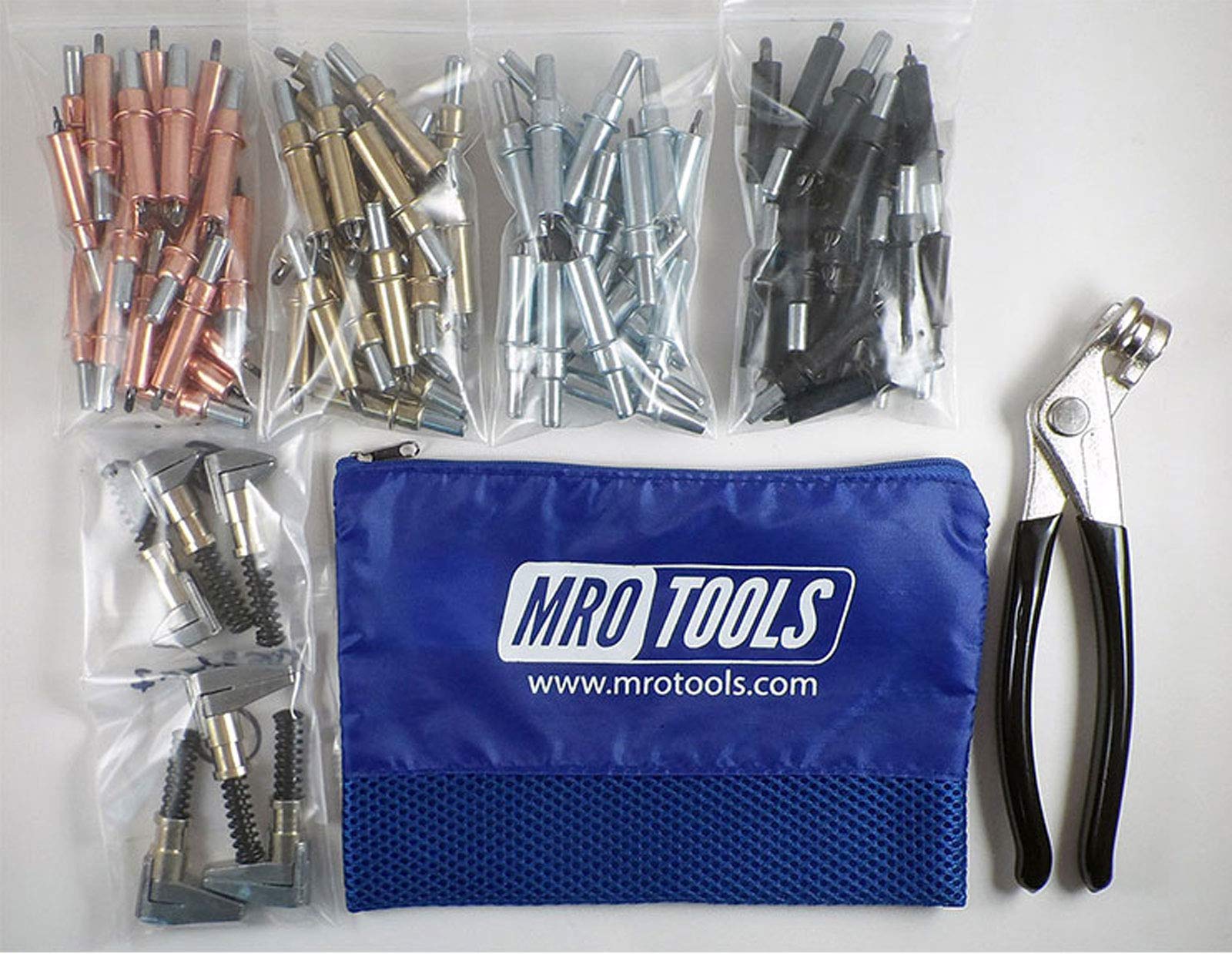 25 Pack 3/16 Cleco Fasteners With Mesh Bag - Sheet Metal Clamps For Auto Body & Aircraft - View #3