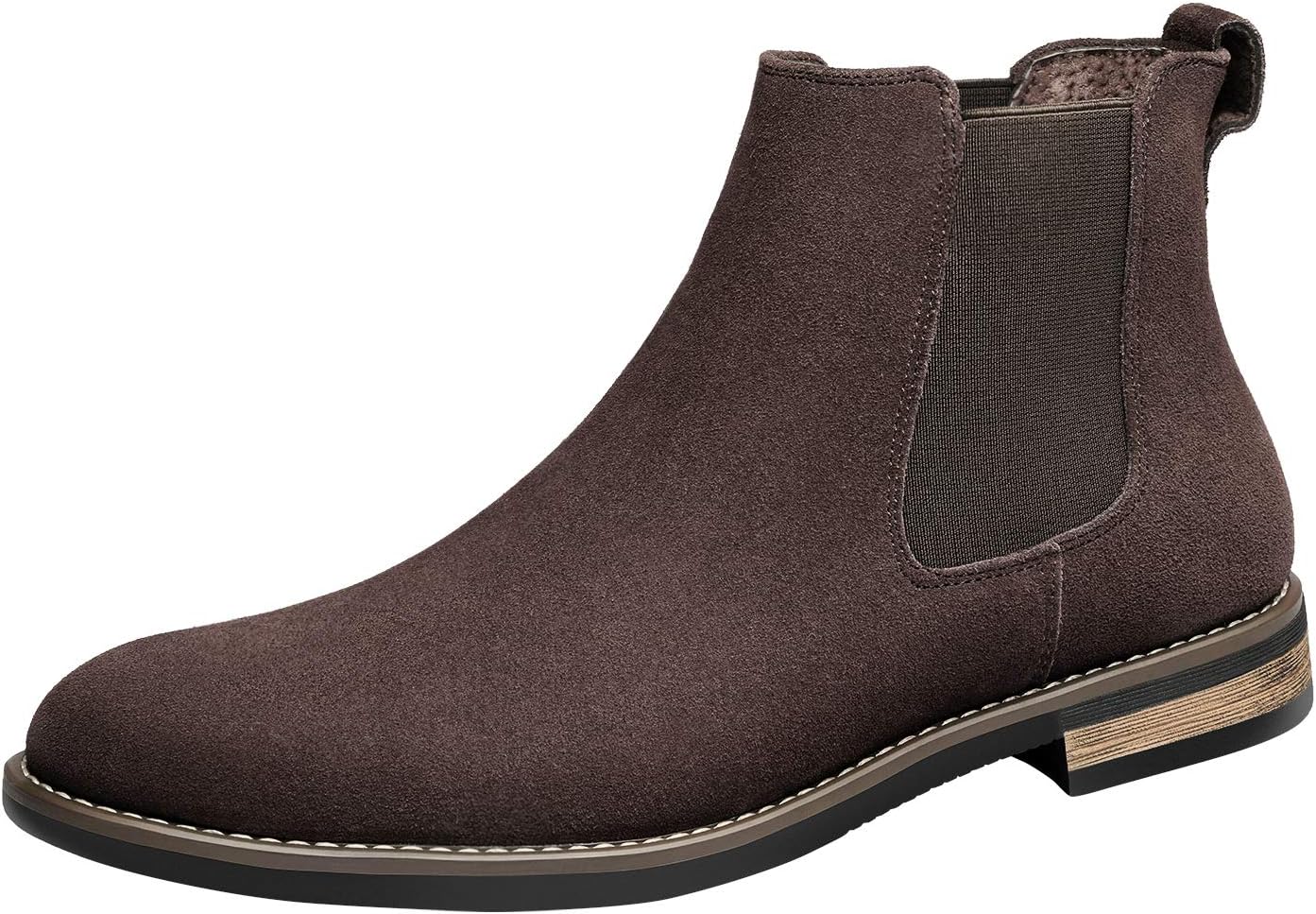 Bruno Marc Men's Brown Suede Leather Chelsea Ankle Boots Size 8.5 M US