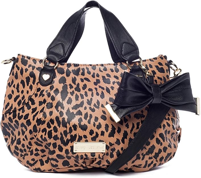 Betsey Johnson Cheetah Punk Satchel Purse Handbag Leopard