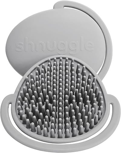 Shnuggle Baby Bath Brush Soft Silicone Bristles Grey Cradle Cap