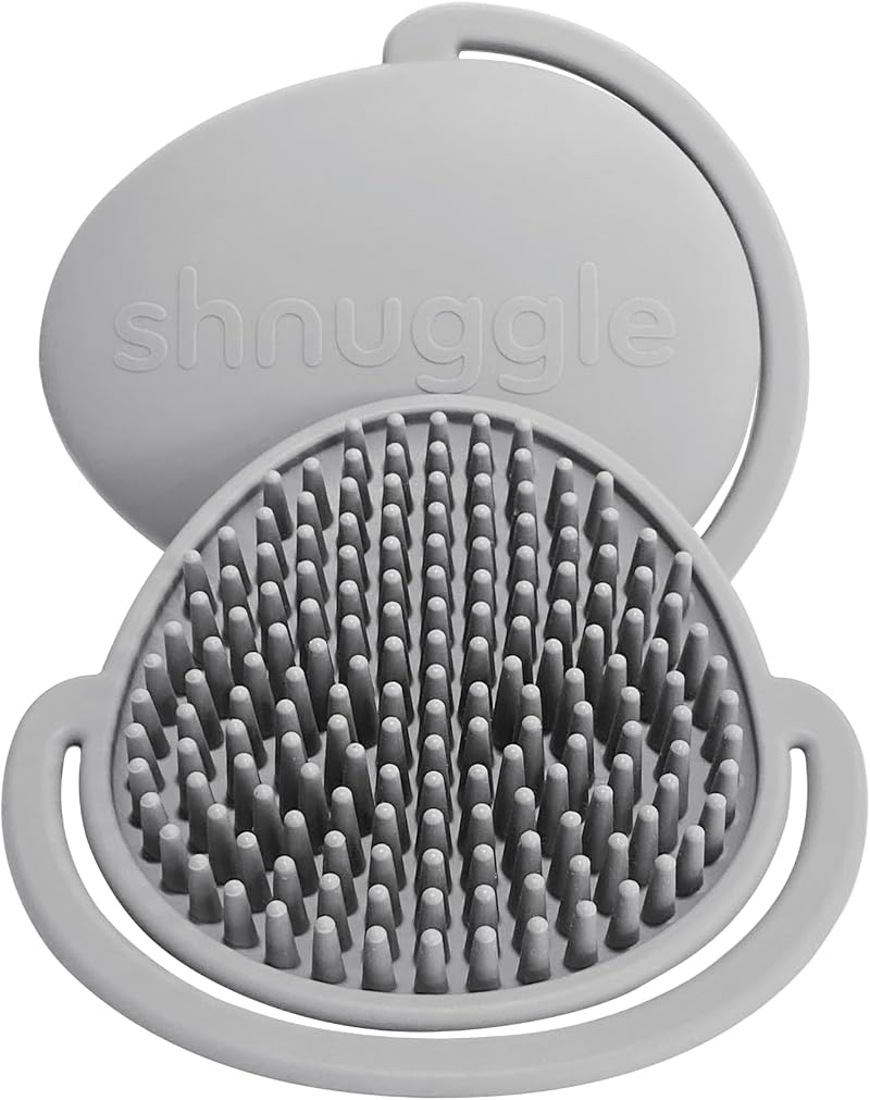 Shnuggle Baby Bath Brush Soft Silicone Bristles Grey Cradle Cap