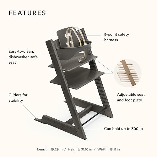 Stokke Tripp Trapp High Chair, Hazy Grey Adjustable, Convertible