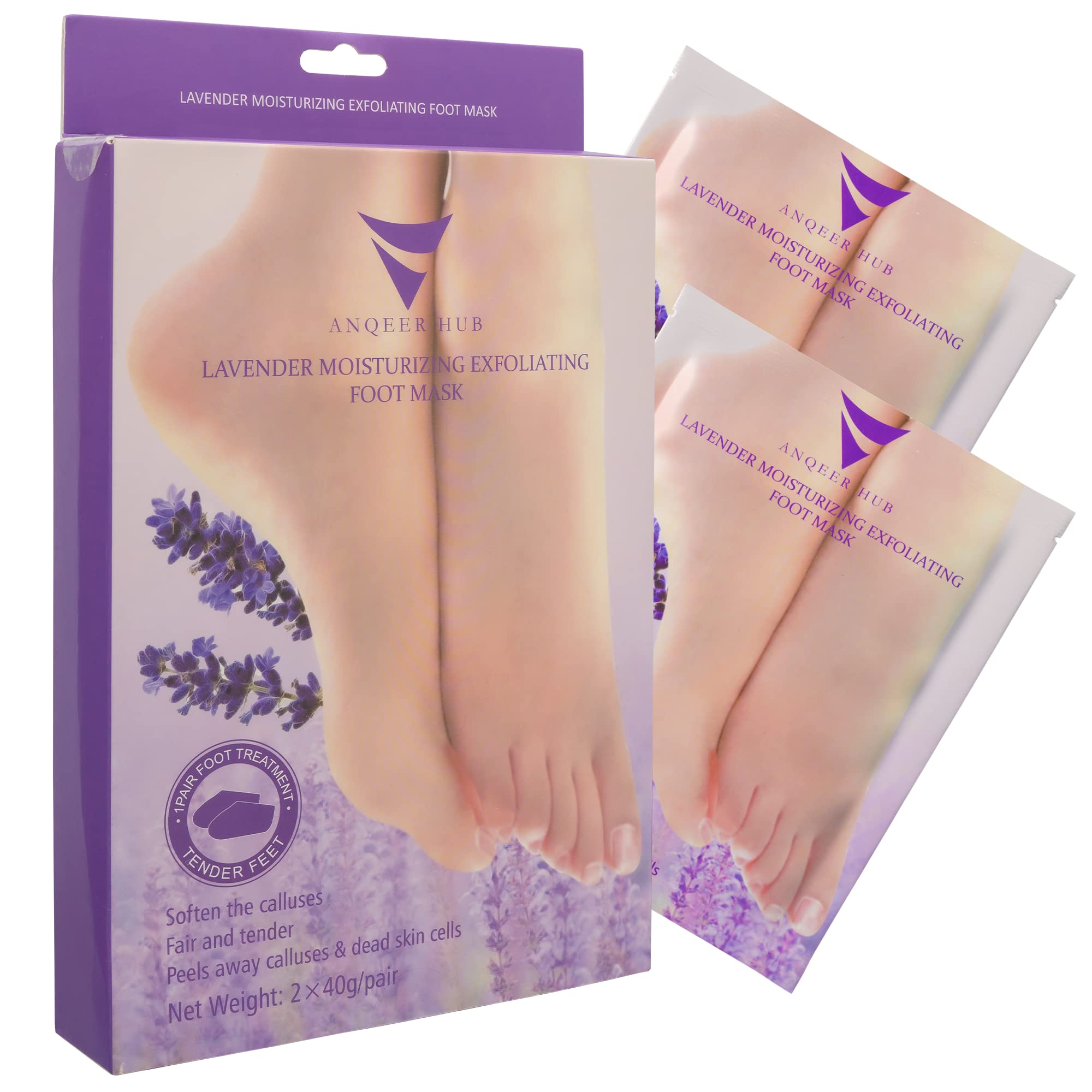Foot Peel Mask (2 Pairs) - Foot Mask for Baby soft skin - Remove Dead Skin | Foot Spa Foot Care for women Peel Mask Gel for Men and Women Feet Peeling Mask Exfoliating (Lavender)