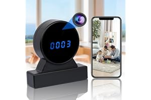 LIBREFLY Full HD 1080P Camera Clock - WiFi Mini Discreet Camera for Wireless Security Surveillance - Covert Nanny Cam - Night Vision