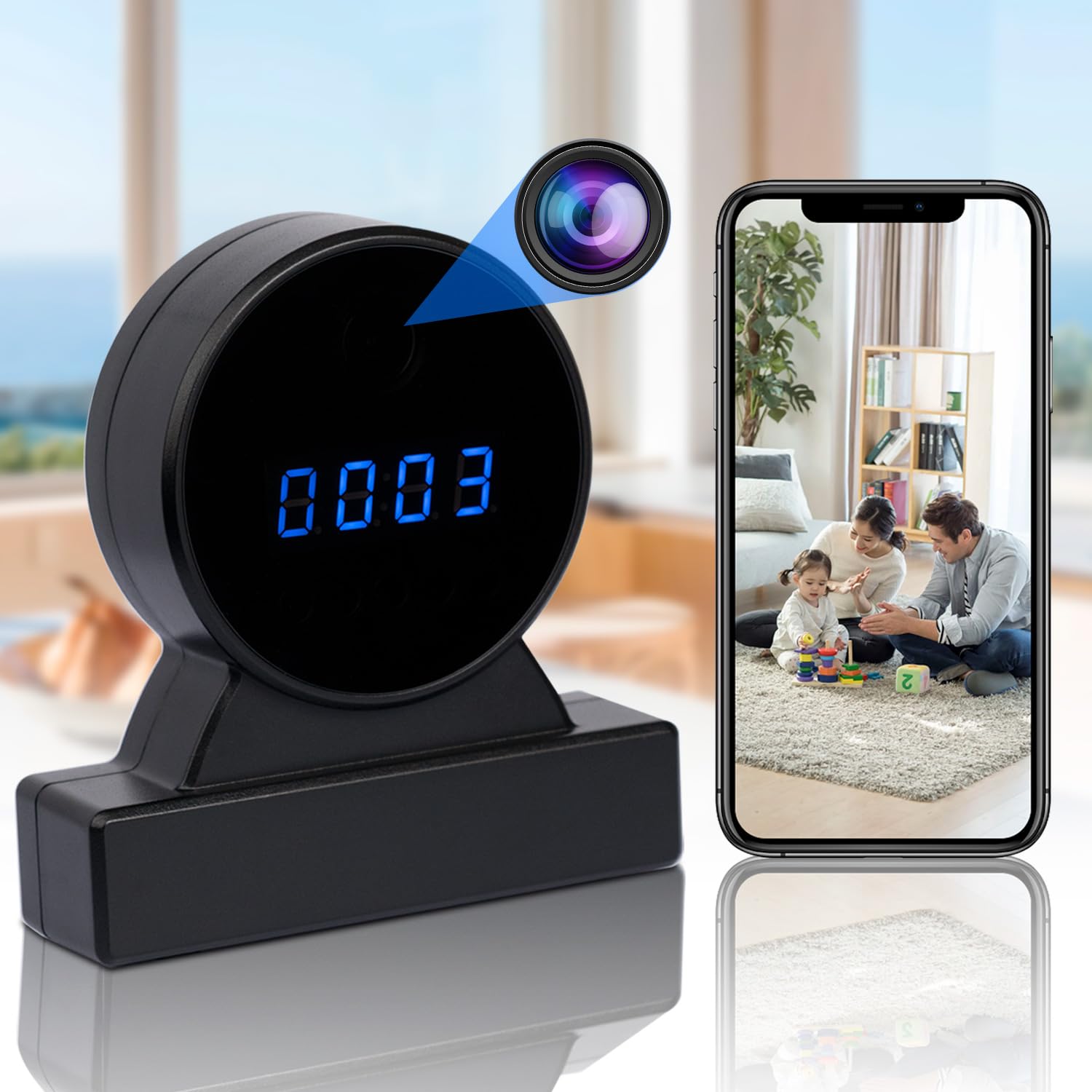 LIBREFLY Full HD 1080P Camera Clock - WiFi Mini