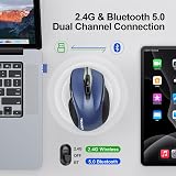 TECKNET Bluetooth Mouse Tri-Mode 4800 DPI Rechargeable Silent 6 Buttons view 3