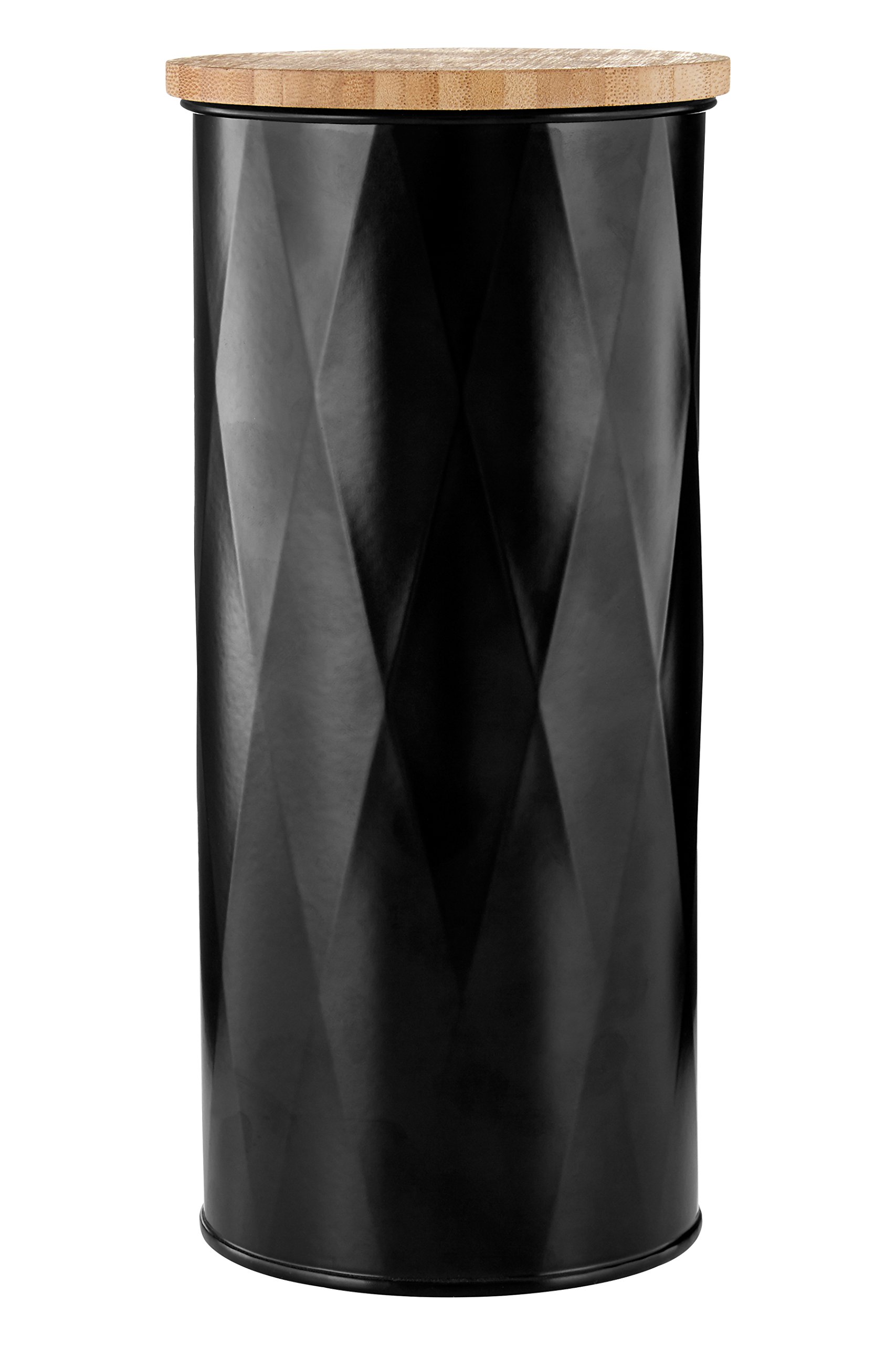 Premier Housewares 507490 Rhombus Storage Canister, Black, Large