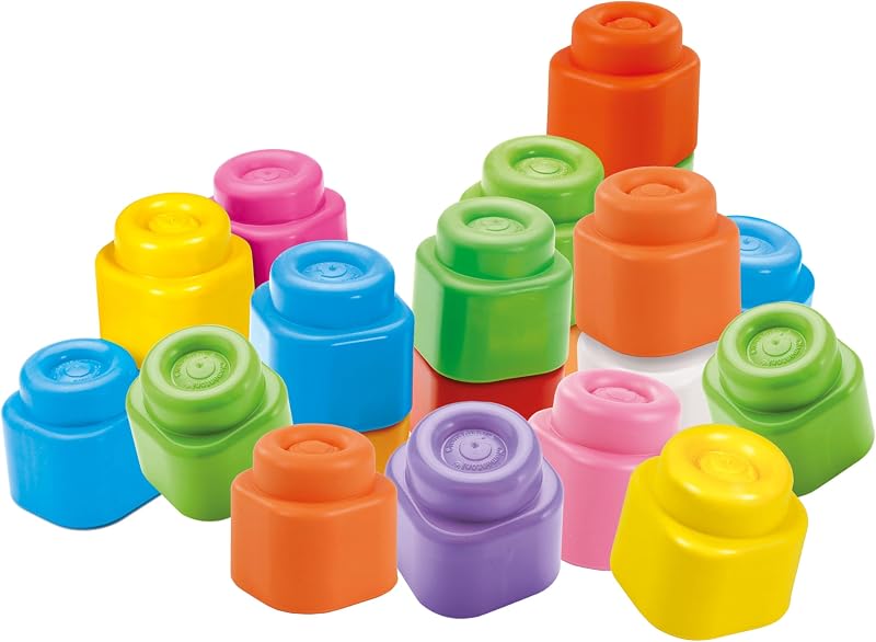 Clemmy Sac 40 Blocs de Construction Touch and Play Sensoriel Bébé 6-36 Mois