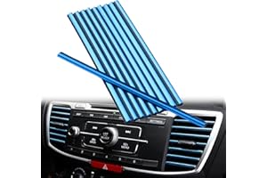 ATMOMO 10pcs Car Air Conditioner Outlet Vent Trim Strip DIY Car Interior Moulding Trim Car Vent Decoration Molding Strip, Blue