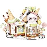MEIEST Panda Ice Cream Shop Building Blocks Set,Mini City Shop Street View Particle Construction Building Bricks Toy,Home Dec