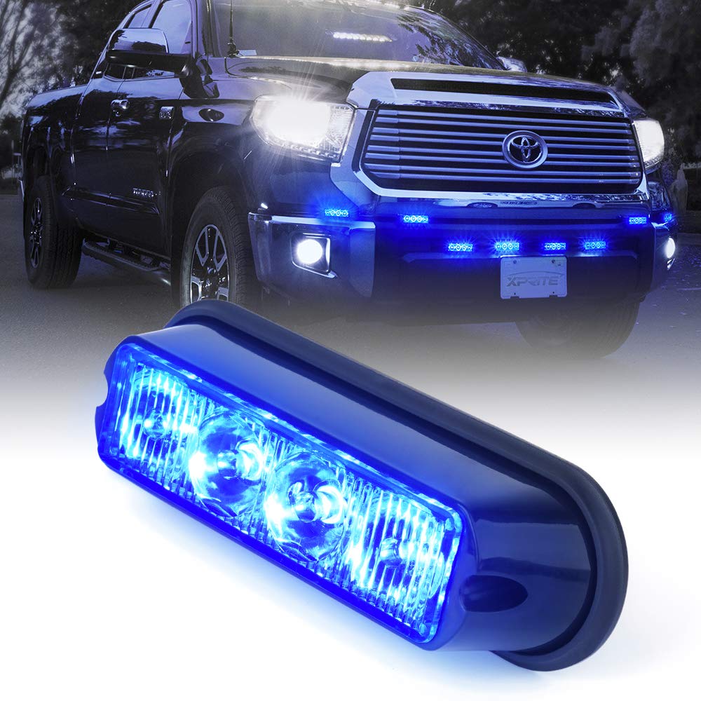 Xprite Blue 4 LED 4 Watt Emergency Vehicle Waterproof Surface Mount