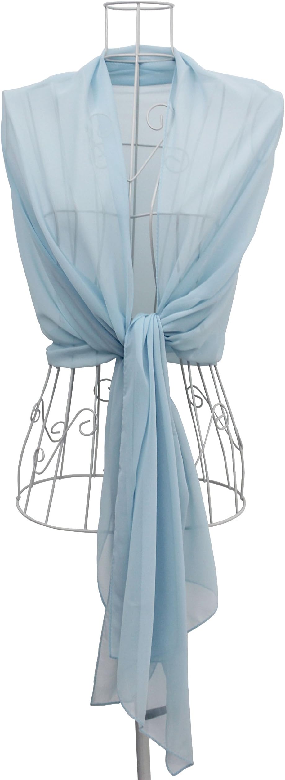WENSLI - Solid Color Chiffon Plain Airy scarf Fashion Scarves for Women (Blue)