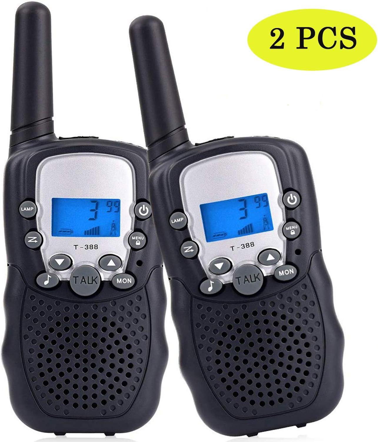RUNYA Walkie Talkies for Kids 3 Miles Long Range Rechargeable Walkie Talkie with Backlit LCD Flashlight for Outdoor Adventure Game Camping Fit Boys and Girls Gifts