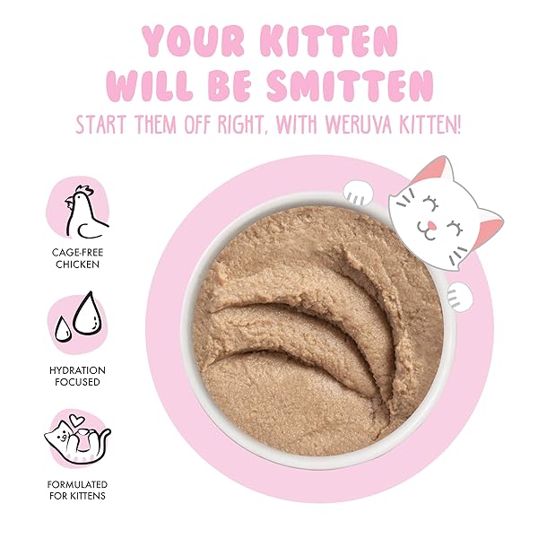 WERUVA KITTEN, CHICKEN BREAST FORMULA IN A HYDRATING PURÉE, 3OZ CAN (PACK OF 12)