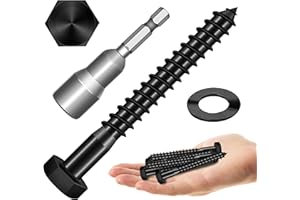 (10Sets) 3/8" x 3" Hex Head Lag Bolts, Heavy Duty Lag Screws with Washers, 304 Stainless Steel Bolts 18-8, Lag Screws Wood Sc