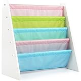 Humble Crew Kids Book Rack Storage Bookshelf, White/Pastel (Pastel Collection)