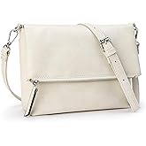 KALIDI Vintage Vegan Leather Crossbody Bag PU Shoulder Bag Handbag Multiple Pockets Adjustable Removable Strap Women