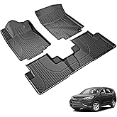 TTX LIGHTING Floor Mats for Honda CR-V CRV 2012 2013 2014 2015 2016 LX, SE & EX Include Front and Rear Row Liner Automotive Floor Mats All Weather Protection Mat Black