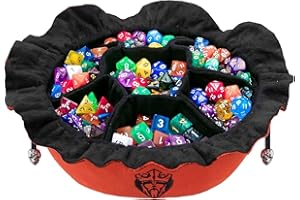 CardKingPro Immense Dice Bags with Pockets - Burnt Orange - Capacity 150+ - Great Organizer for Dice Hoarders, Perfect for Du