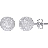 14Kt White Gold Womens 10mm Ball Stud Earrings