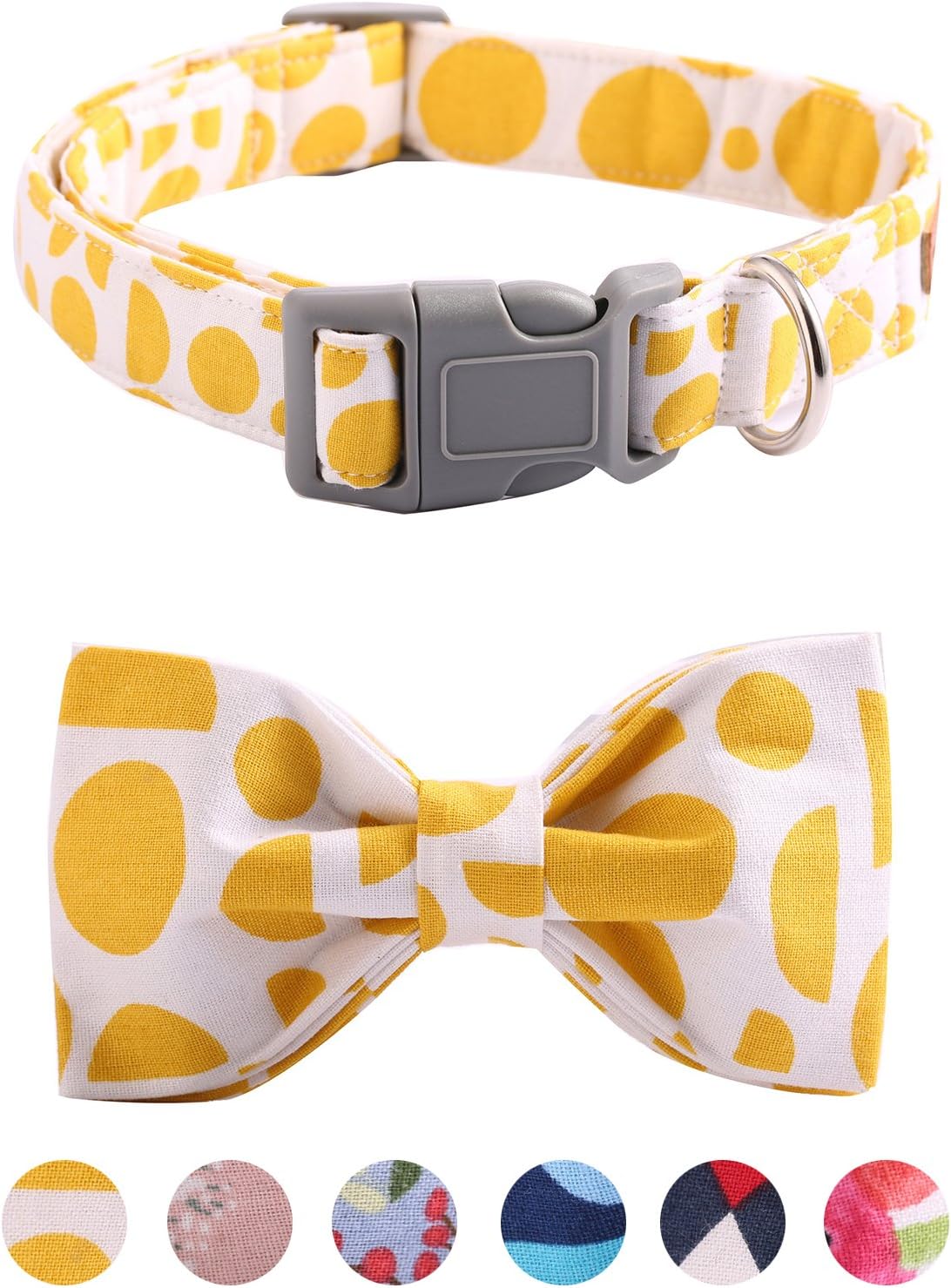 Unique style paws Bowtie Dog Collar and Cat Collar Handemade Detachable Bowtie Dog Collar Plastic Buckles Durable Adjustable Dog Collars for Small Medium Large Dogs