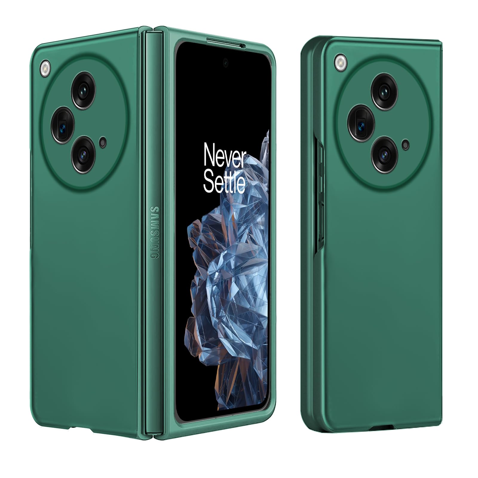 KZIOACSH Case for OnePlus Open,Ultra Slim Full Protection Anti-Scratch Matte Finished Hard PC Cover Shell Lightweight Wear-Resistant Shockproof Tough Shell for OnePlus Open, Green