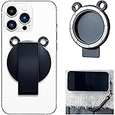 Ysnzaq Magnetic Belt Clip Holder with Safety Phone Cord, Compatible with MagSafe Universal Phone Belt Holder Accessories for Running Hiking Traveling Climbing Outdoor Use XTJ Black