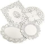 Lakeland 80 Assorted Cream Paper Doilies 4 Designs Oval Round Rectangular view 4