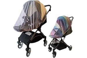 MEDOLAND Mosquito Net for Stroller Accessories Insect Mesh Bug Netting Cover for Summer Outdoor Camping Travel Car Seat, Newborn Baby Essentials Mosquiteros para Cunas De Bebes 2pack 2color (Pink + Colorful)