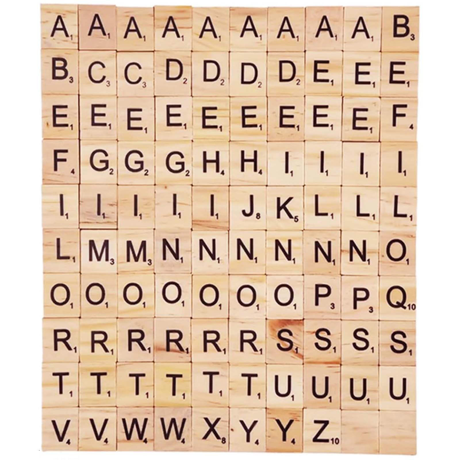 Vexquivera 100pcs Wooden Scrabble Letters for Crafts, Educational Games, Suitable for Kids, Promoting Parent-Child Intimate Relationships