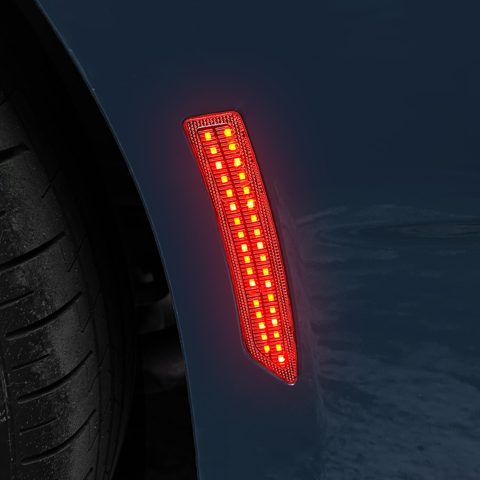 Photo 1 of KUNGKIC For Ford Mustang 2024 2025 LED Turn Signal Brake Parking Side Marker Light Daytime Running Waterproof Sequential Blink Sport Style Extend Decoration Accessories 2PCS