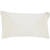 SARO LIFESTYLE Textured Woven Diamond Poly Filled Throw Pillow