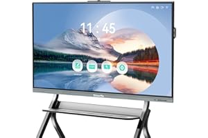 Shiarffe SKI75 75-Inch Smart Board Interactive Whiteboard with 48MP Camera, 4K Touch Screen, Smartboard for Classroom Office Home Studio (Board and Wall Mount Only), Grey