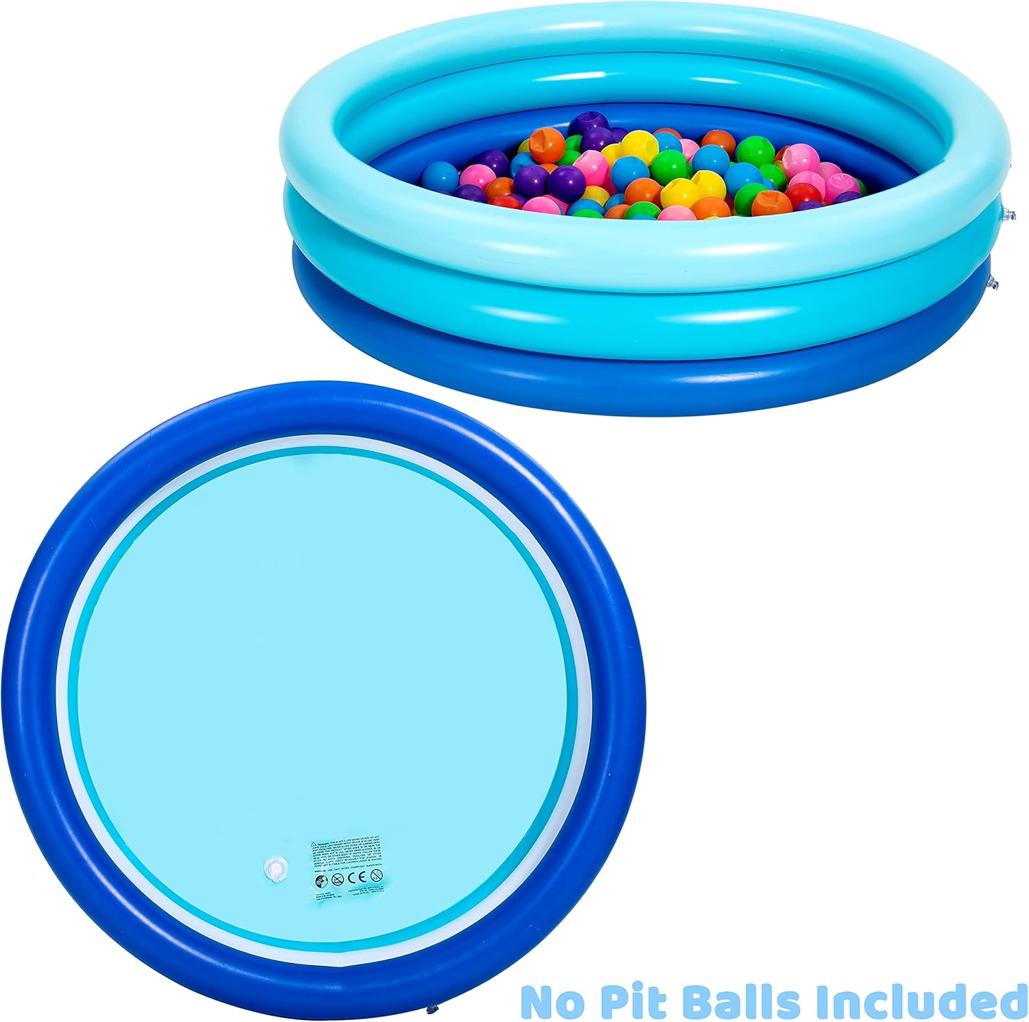 2 Packs 45" X 10" Inflatable Kiddie Pool, Blue Baby Swimming Pool, Summer Swimming Pool for Kids Water Pool Summer Fun, Indoor&Outdoor Pit Ball Pool for Ages 3+: Toys & Games