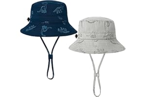 HUUFLYTY Baby Sun Hat Dinosaur UPF 50+ Beach Toddler Bucket Hat for Baby Boys, Toddler Kids Wide Brim Sun Hats Cap