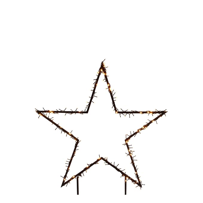 Luca Lighting Gartenstecker beleuchtet Metall Warm Weiß 60 x 73 cm