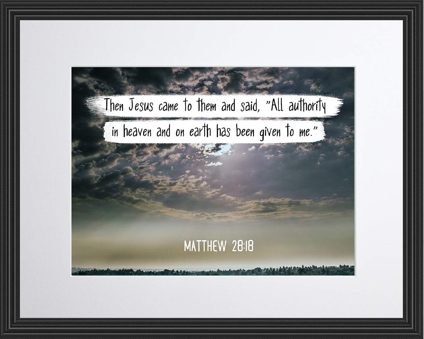 Amazon Com Wesellphotos Bible Verse Wall Art All Authority In Heaven And On Earth Matthew 28 18 Christian Poster Framed Picture Wall Decor Print Spiritual Inspirational Verses And Quotes 11x14 Framed Posters