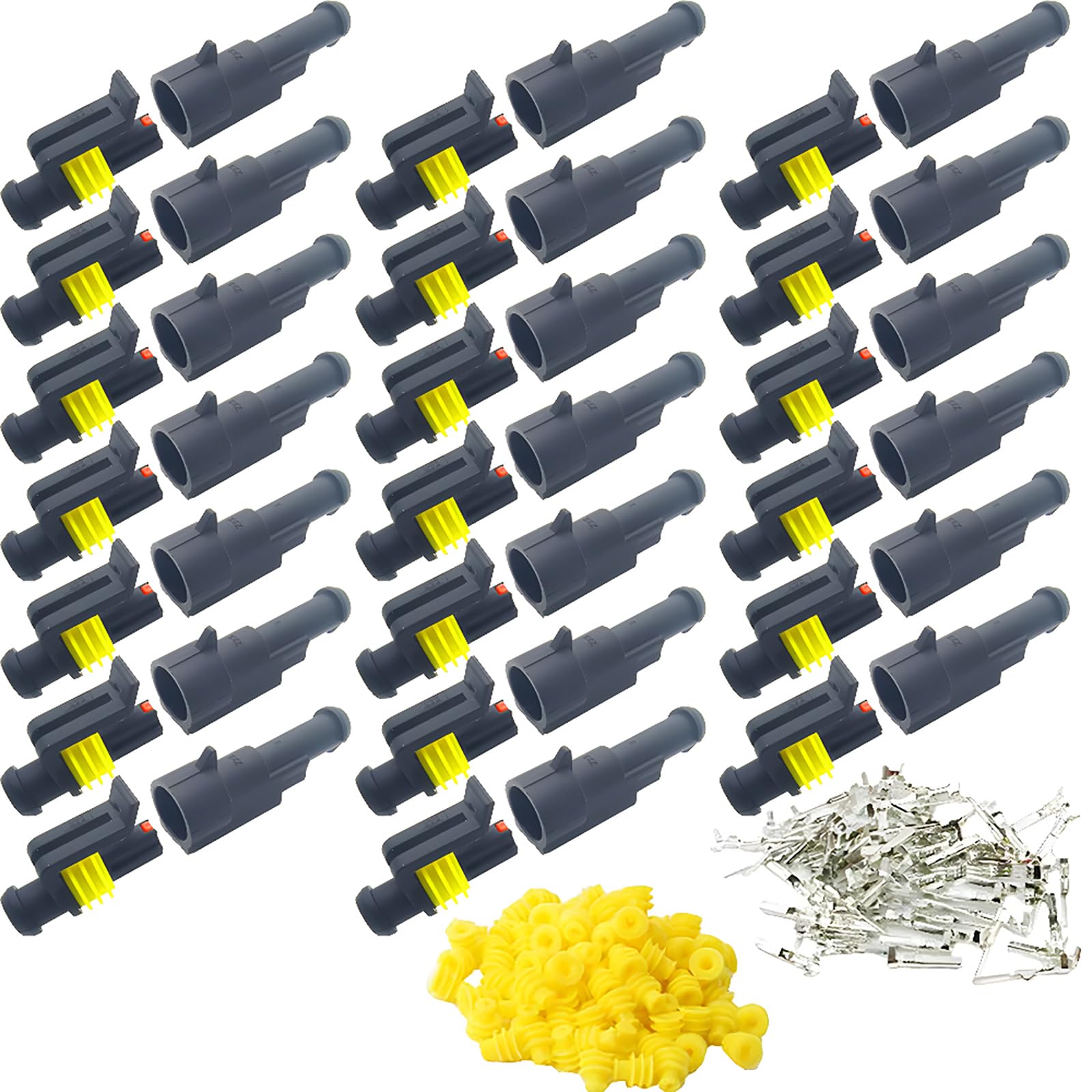 CESFONJER Car Wire Connector Waterproof Electrical Terminal Plug for Auto Motorcycle Scooter Truck Marine Plug Socket Kit (1 Pin × 20 Kit) — image 1