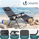 VOUNOT Zero Gravity Chair Set of 2 with Side Table Black Folding Loungers view 5