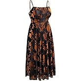 Plus Size Cocktail Dresses - Velvet Party Summer Formal Wedding Guest Sleeveless Spaghetti Strap Floral Midi Dress