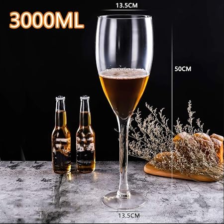 Mollynana Giant Wine Glass 3000 Ml Fun Wine Glass 50 Cm 100 Lead Free Glass Huge Wine Glass Suitable For Parties Weddings Christmas Suitable For Parties Weddings Christmas Amazon Co Uk Kitchen Home