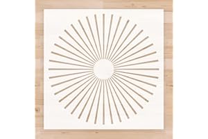 CELAENO 2pcs Reusable Geometric Tile Stencils Template for Painting Cement Floor Wall Furniture Bathroom Floor Entryway Patio and More - 12 x 12 Inch