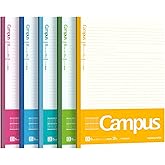 KOKUYO B5 Composition Notebooks, 5 Pack Campus Comp Book with Dot 6mm Ruled | 30 Sheets Narrow Line Spacing Journal Notebook for School Work Study Note Taking, 7.2"x10.2" 5 Colors Notebooks with 35 Lines