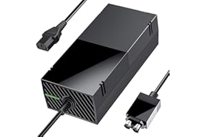 SUMLINK Power Supply Brick for Xbox One, AC Adapter Cable Replacement Kit for Xbox One Console Games, Auto Voltage 100-240V, Black