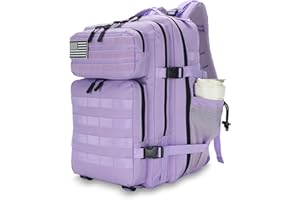 Lovelinks21 25L Tactical Backpack for Men Women Military Backpack Army Assault Pack Molle Backpack Small Bug Out Bag Travel Rucksack Daypack (Light Purple)