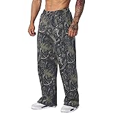Ogfao Men's Baggy Camo Sweatpants Wide Leg Hunting Loose Joggers Workout Athletic Sweat Pants wtih Pockets
