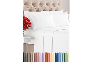 CGK UNLIMITED Queen 6 Piece Sheet Set - Comfy Breathable & Cooling - Ultra Soft Hotel Luxury Bedding Set w/ 8-16 Inch Deep Pockets - 1 Flat & 1 Fitted Sheet & 4 Pillowcases - Cozy, Wrinkle Free & Easy Care - White