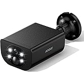 AOQEE Cameras for Home Security-2.4G WiFi Battery Powered Security Cameras Wireless Outdoor with Built-in Solar Panel, 2K Color Night Vision, 2-Way Talk, TF Card&Optional Cloud Storage, S1 1P Black