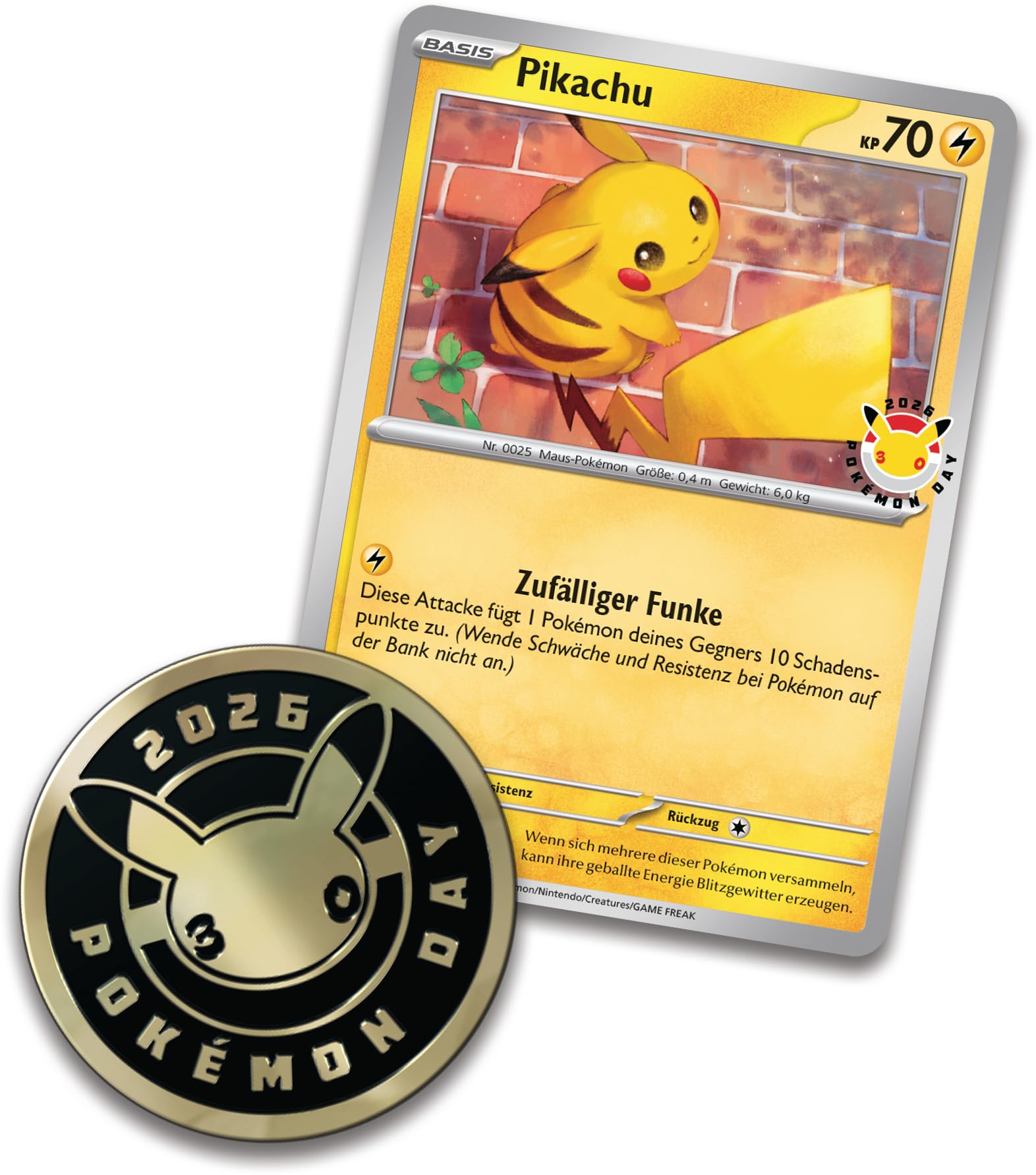 Pokémon-Sammelkartenspiel: Kollektion Pokémon Day 2026 (1 holografische Promokarte, 1 Münze und 3 Boosterpacks) 2